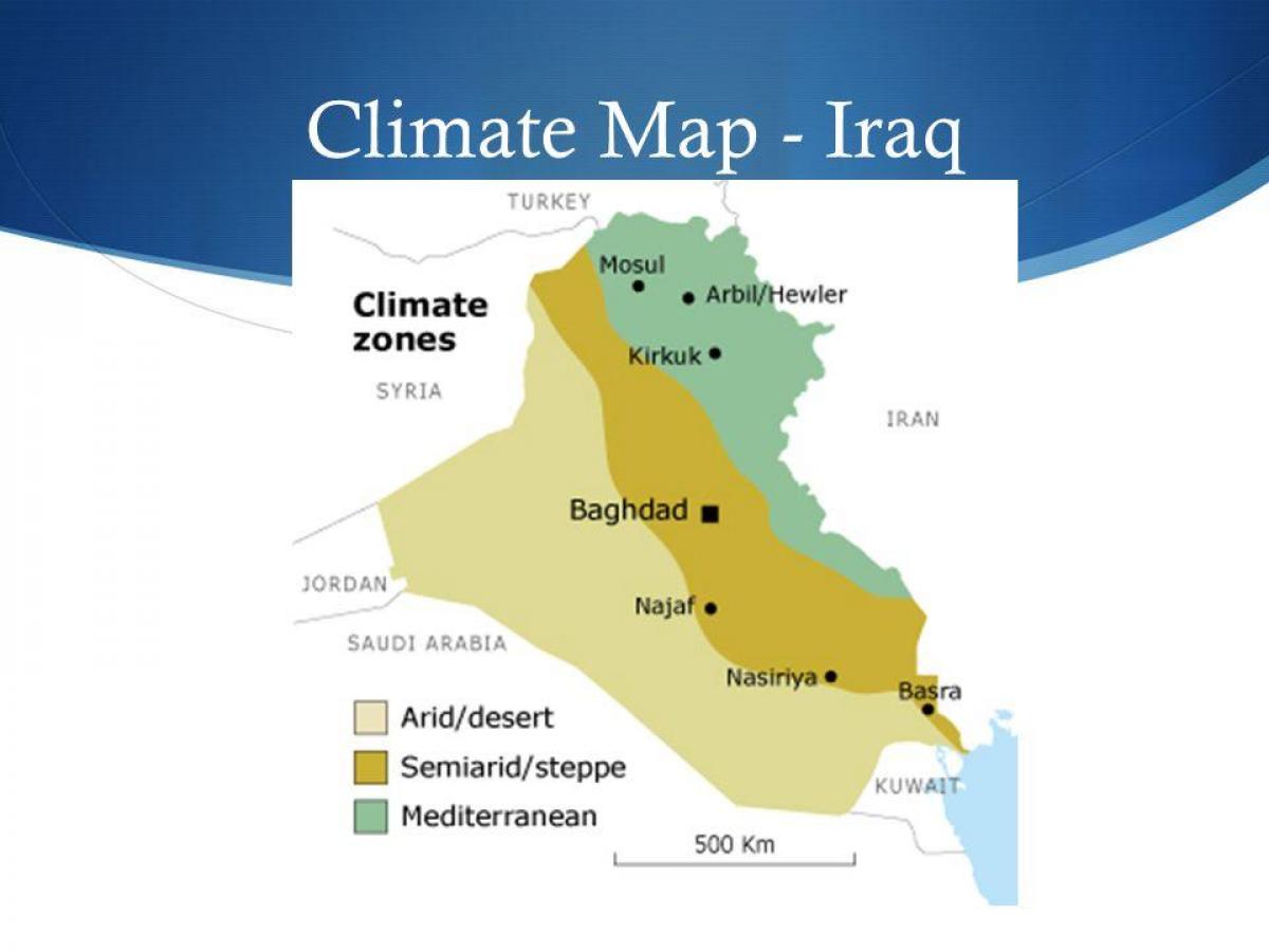 Carte de l'Irak climat