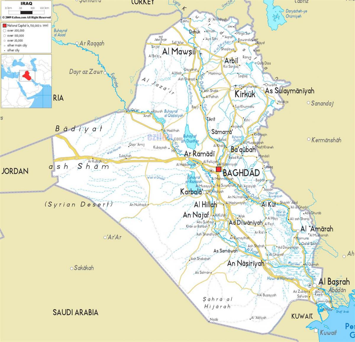 Carte de l'Irak de la rivière