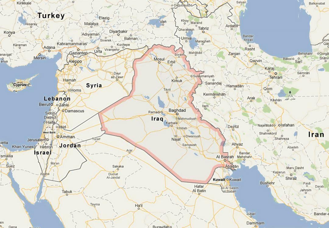 Carte de l'Irak