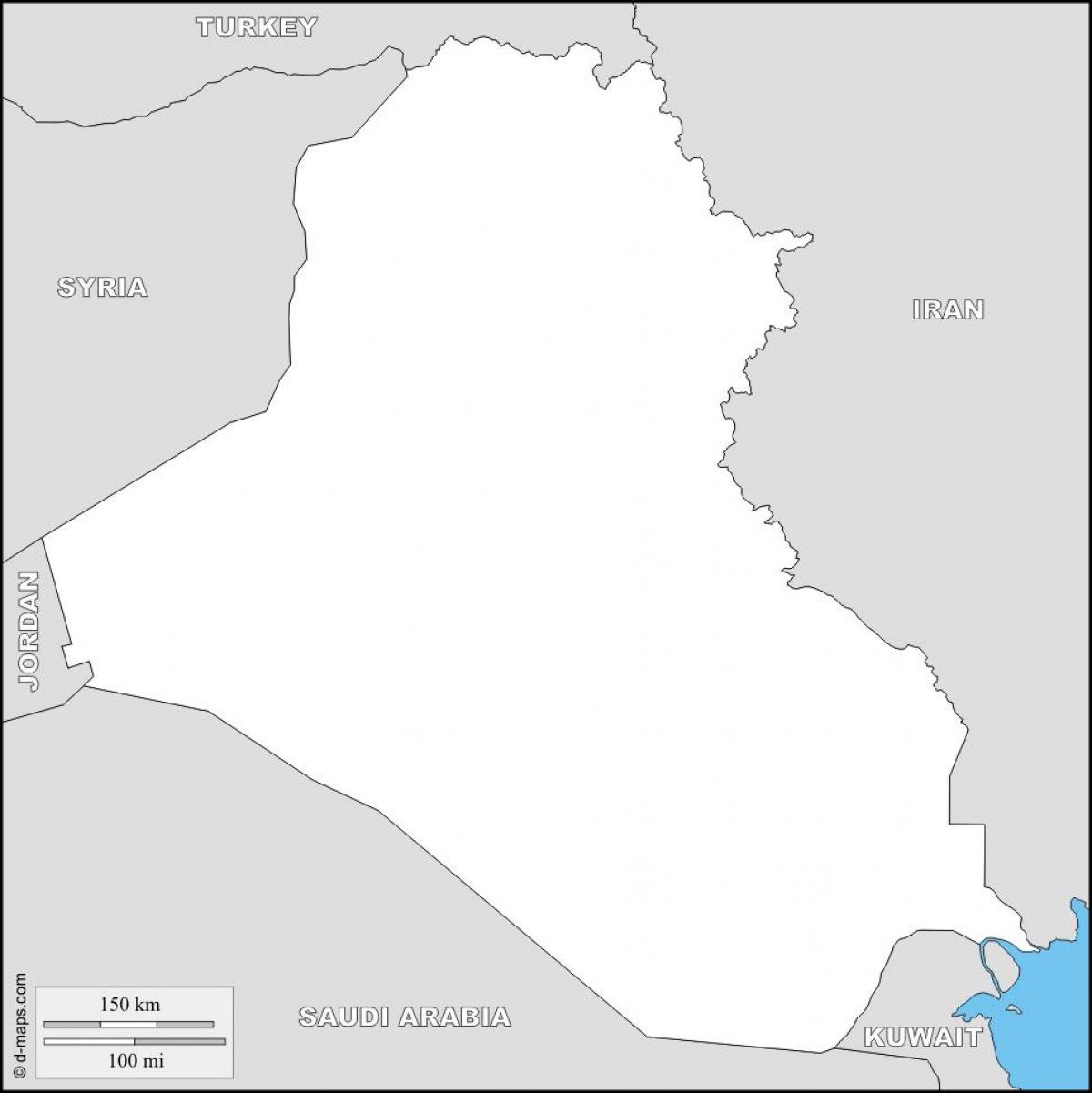 Carte de l'Irak vide