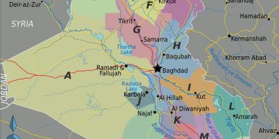 Carte des régions de l'Irak