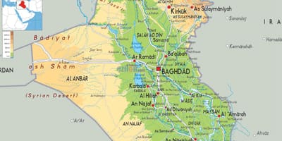 Carte de géographie de l'Irak