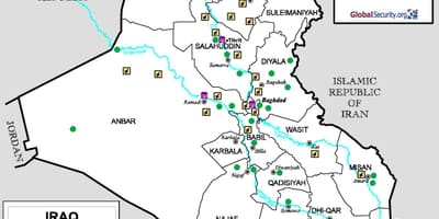 Carte de l'Irak aéroports