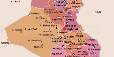 Carte de l'Irak par les états