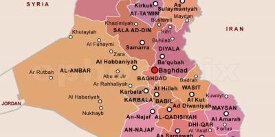 Carte de l'Irak par les états